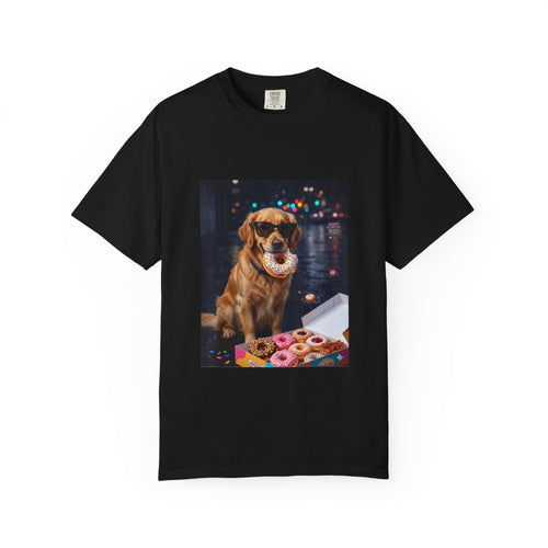 DogDrip Golden Eating Donuts T-shirt