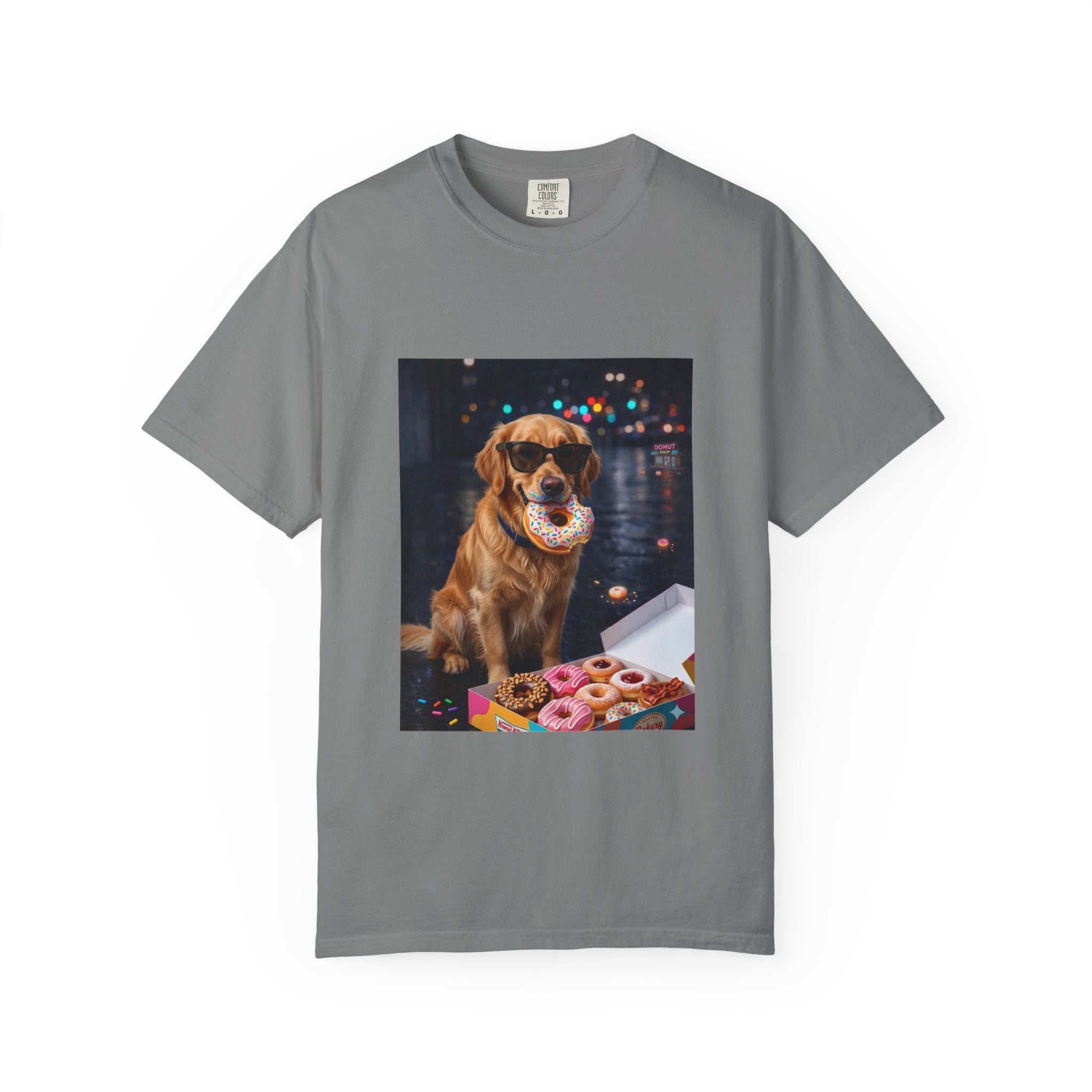 DogDrip Golden Eating Donuts T-shirt